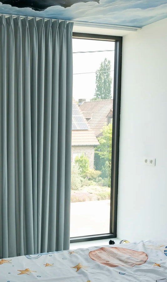 Velvet blue curtain